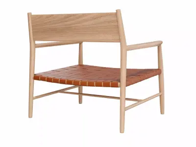 Leather wood chair 3D model