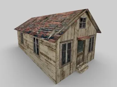 Old Abandoned Cottage Free low-poly 3D model