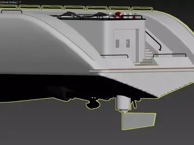 Modern Luxury Megayacht with Teak Decks Multi-Level 3D model