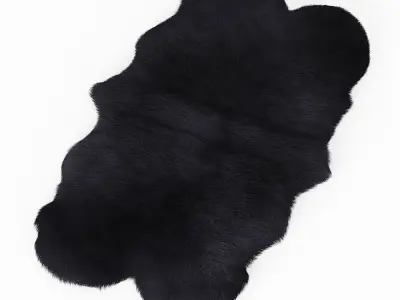 Forsyth Sheepskin Rug Black 3D model