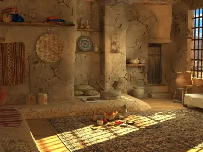 3D old arabic room 3D model