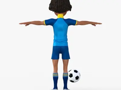 Cartoon Football player Rigged 3D model