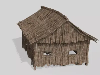 Thatch Hut House 07 For Games and Films 3D Model Low-poly 3D model