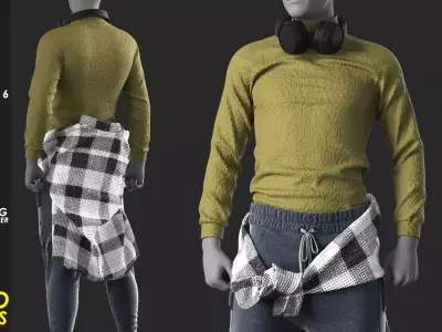 Mens Outfit 6 - Marvelous Designer with Video Process 3D model