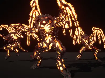 Hell demon undead low-poly game engine ready 3D model Low-poly 3D model