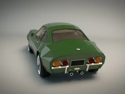 Low Poly Muscle Car 03 Low-poly 3D model