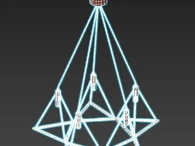 gitter chandelier with triangles hanging from it 3D model