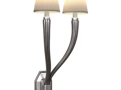 Ruhlmann Art Deco Double Metal Wall Sconce lamp 3D model