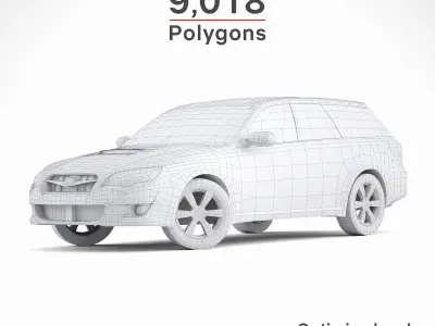 Subaru Legacy 2008 Low-poly 3D model