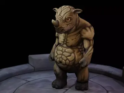 Rhino Stormer Low-poly 3D model