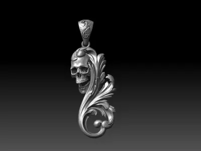 Skull ornamental pendant 3D print model