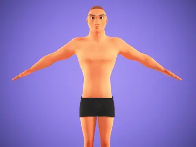Cartoon Man Rigged Low-poly 3D model