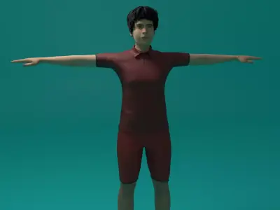 Tennis Player Man Low-poly 3D model purchase