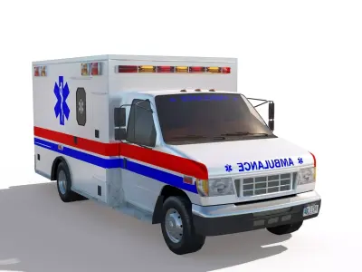 Ambulance Truck Low-poly 3D model