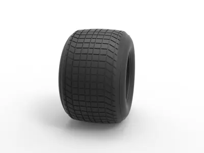 Dirt Sprint racing tire 3 Scale 1 to 25 3D print model