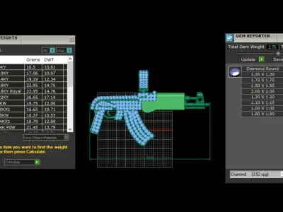 AK gun luxury diamond pendant 3D print model