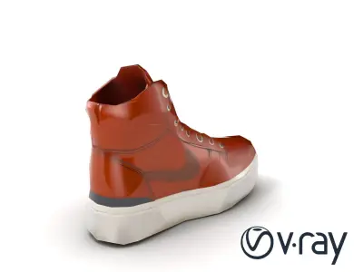 Sleek Racer Sneakers Hightop Model Pack Low-poly 3D model