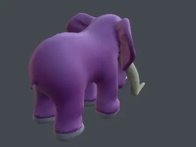 Low poly elephant mammoth Low-poly 3D model