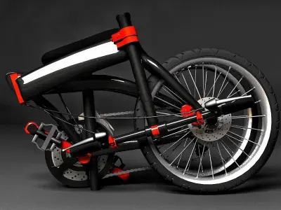 Folding bike Bicycle  Low-poly 3D model 3D model