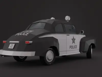 Police Car 1950 Low-poly 3D Model 3D model