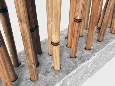 Bamboo low decor n5 3D model