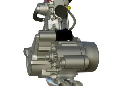 Husqvarna SM 630 TE 630  Engine 3D Customisable model Low-poly 3D model