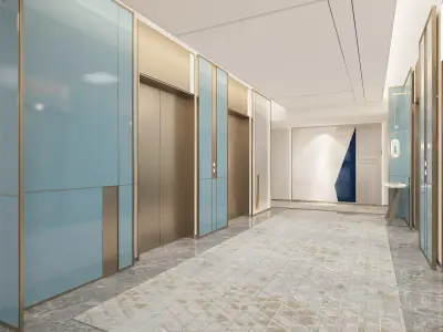 elevator hoistway Low-poly 3D model