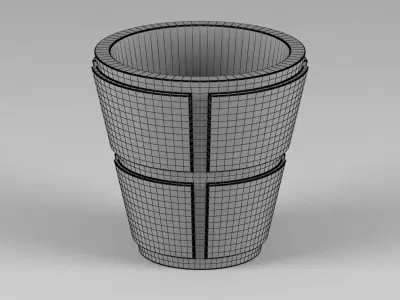 miniature flower pot 03 3D print model
