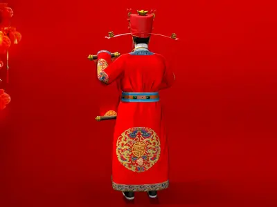 the God of Wealth Low-poly 3D model