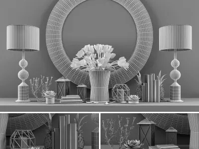 Decorative set-22 Low-poly 3D model