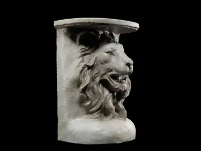 Scanned Lion Head Pedestal Free 3D model