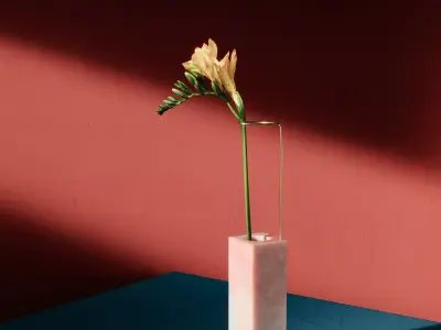 Fressia yellow flower 3D model