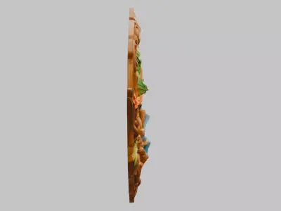 Highly Polished Wooden Carving Low-poly 3D model