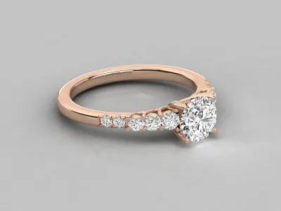 1 Carat Modern Bridal Engagement Ring 3D print model