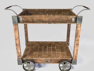Worn Props Tools Table Low-poly 3D model