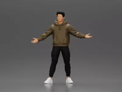 Girl Wearing Bra and shorts with Shirt Tied Around Her Hips 3D print model