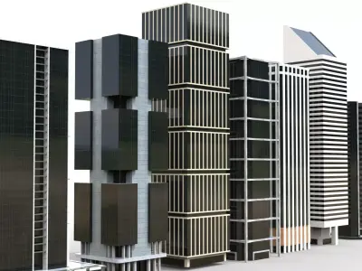 Skyscraper Building Low-poly 3D model purchase