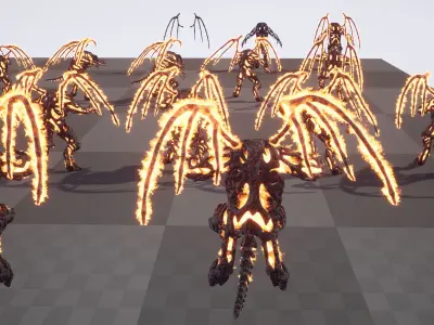 Hell demon undead low-poly game engine ready 3D model Low-poly 3D model