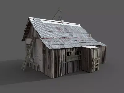 Abandoned House Low-poly 3D model