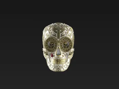 Skull chicano ring 3D print model