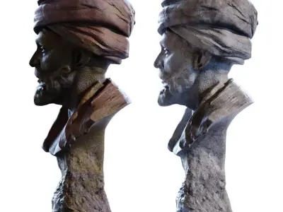 Arab Man Sculpture set 795 Low-poly 3D model