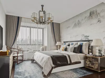  Chinese Bedroom interior 135 3D model