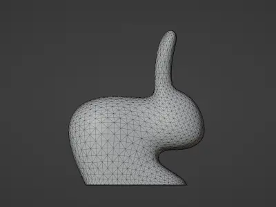 Gold Rabbit Decor Low-poly 3D model