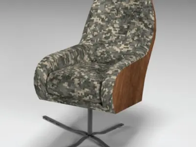 Luxurious Lounge Lean-Back Sofa Chair Low-poly 3D model