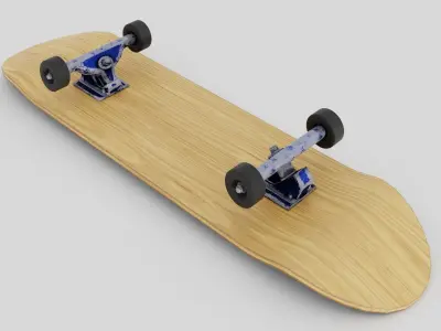 Skateboard wooden with wheels 3D model