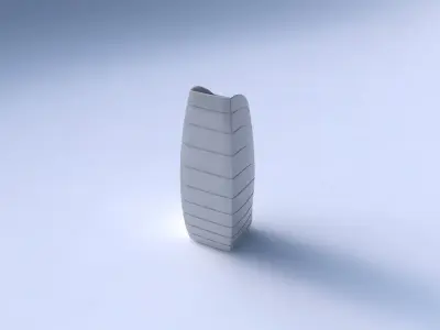 Vase arc rectangle with hard horizontal dents 3D print model