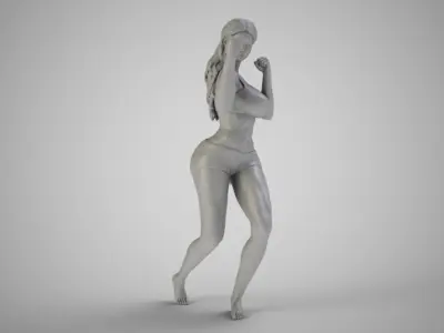 Boxer Girl 3D print model