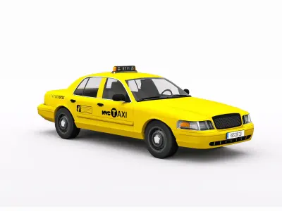 New York Taxi Low-poly 3D model