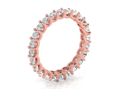 U Shaped Eternity Ring 2 point 6 mm stone size swiss 15 and EU55 3D print model
