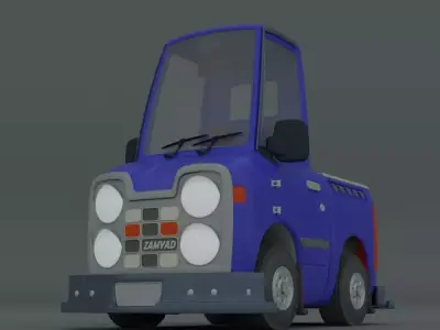 Blue Nissan Free low-poly 3D model